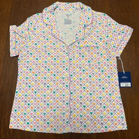 Roller Rabbit Target Multicolor Geo Hearts Pajama Set NWT - Picture 2 of 8